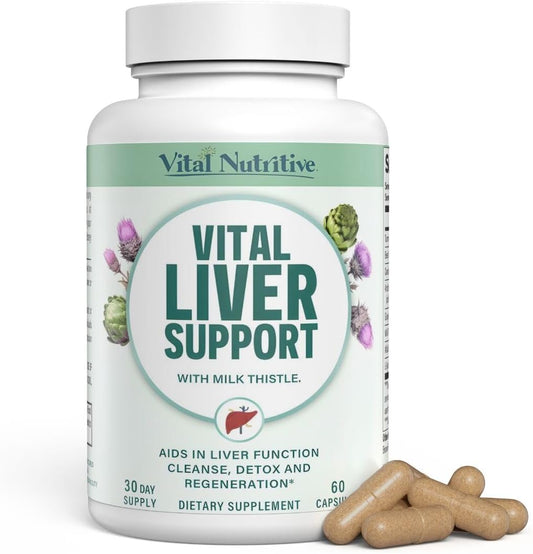 Premium Liver Support Supplement with Milk Thistle - Vital Nutritive Liver Cleanse Formula for Healthy Liver Function