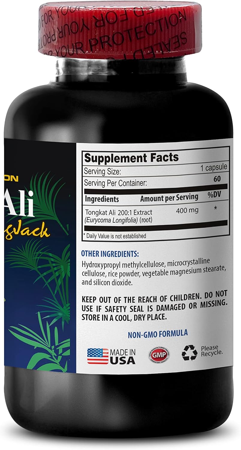 Premium Longjack Extract for Men - Tongkat Ali Root 200:1 - Natural Booster Supplement - Organic Tongkat Ali - 120 Capsules x 2 Bottles