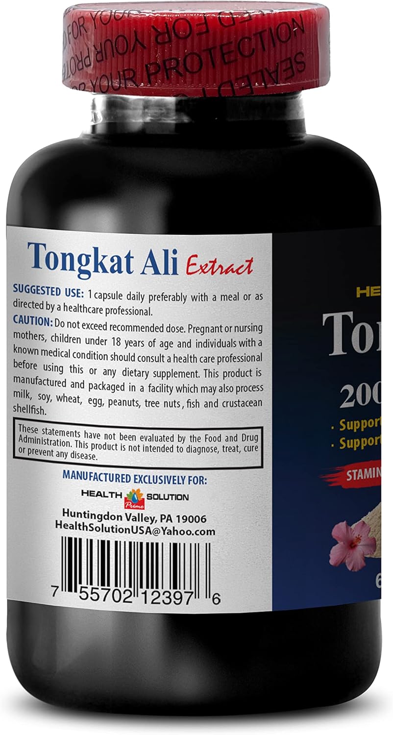 Premium Longjack Extract for Men - Tongkat Ali Root 200:1 - Natural Booster Supplement - Organic Tongkat Ali - 120 Capsules x 2 Bottles