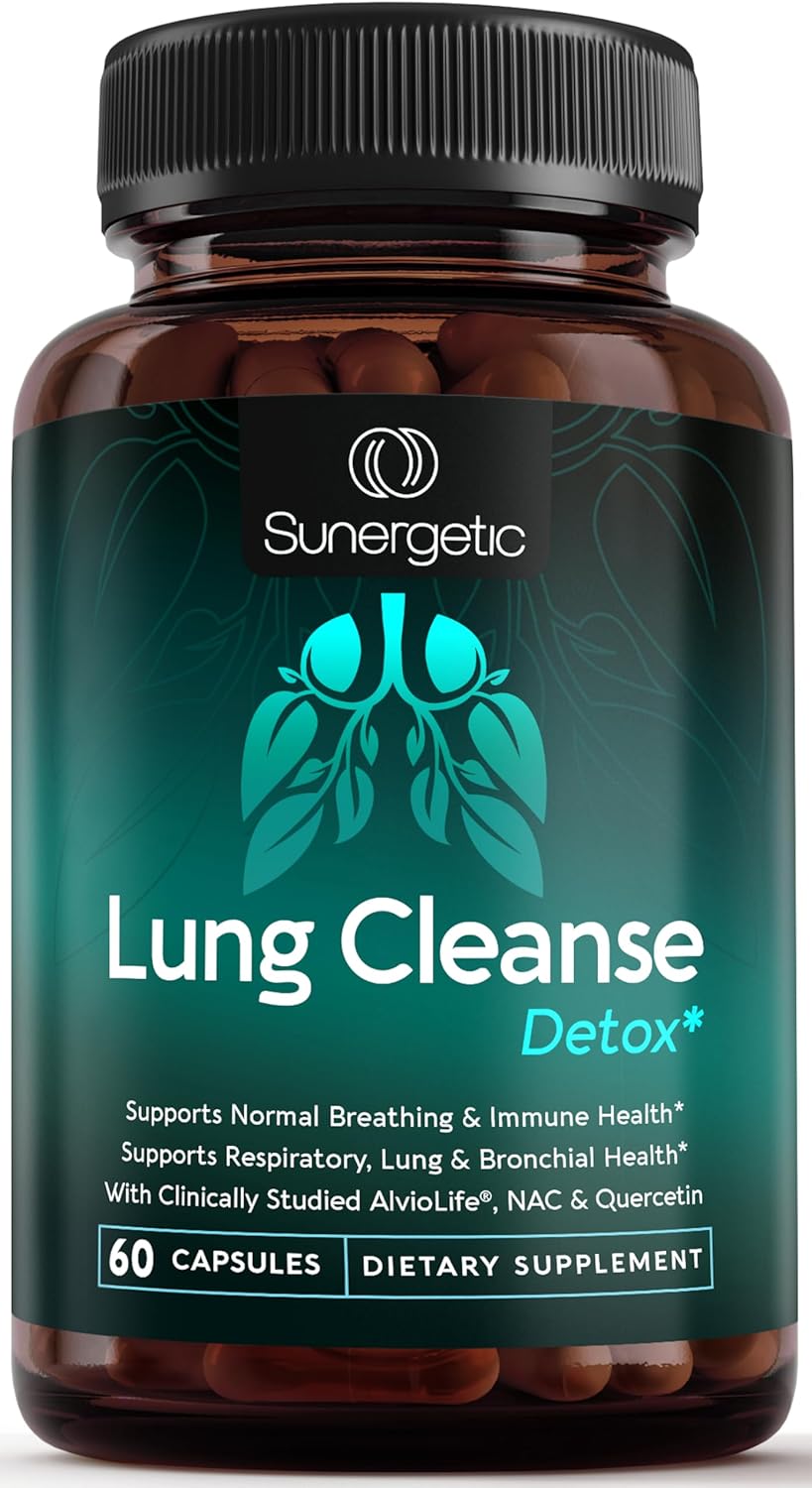 Premium Lung Support Supplement with Mullein Leaf, NAC, Bromelain & Boswellia - Respiratory Health Formula for Breathing & Bronchial Health - 60 Capsules