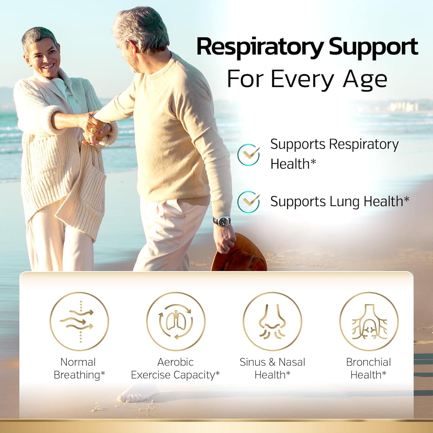 Premium Lung Support Supplement with Mullein Leaf, NAC, Bromelain & Boswellia - Respiratory Health Formula for Breathing & Bronchial Health - 60 Capsules