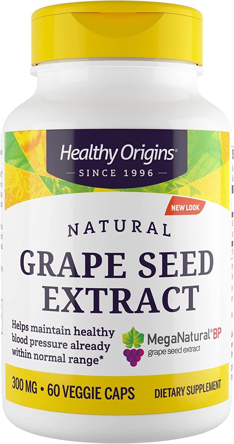 Premium MegaNatural BP-Grape Seed Extract Capsules - 300mg - Blood Flow & Cardio Support - Non-GMO - Gluten-Free - 60 Veg Caps