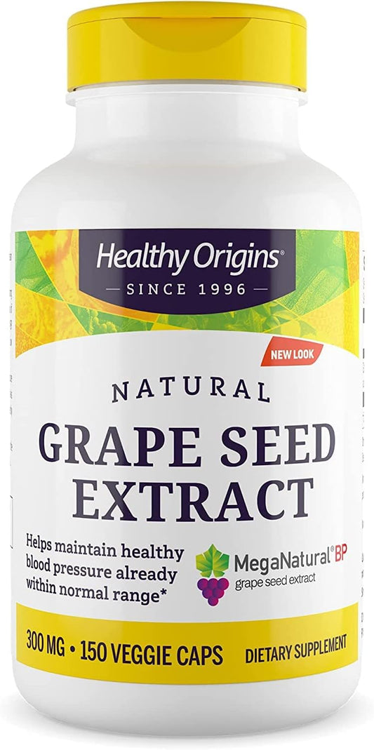 Premium MegaNatural BP-Grape Seed Extract Capsules 300mg - Blood Flow Support - Non-GMO & Gluten-Free - 150 Veggie Capsules