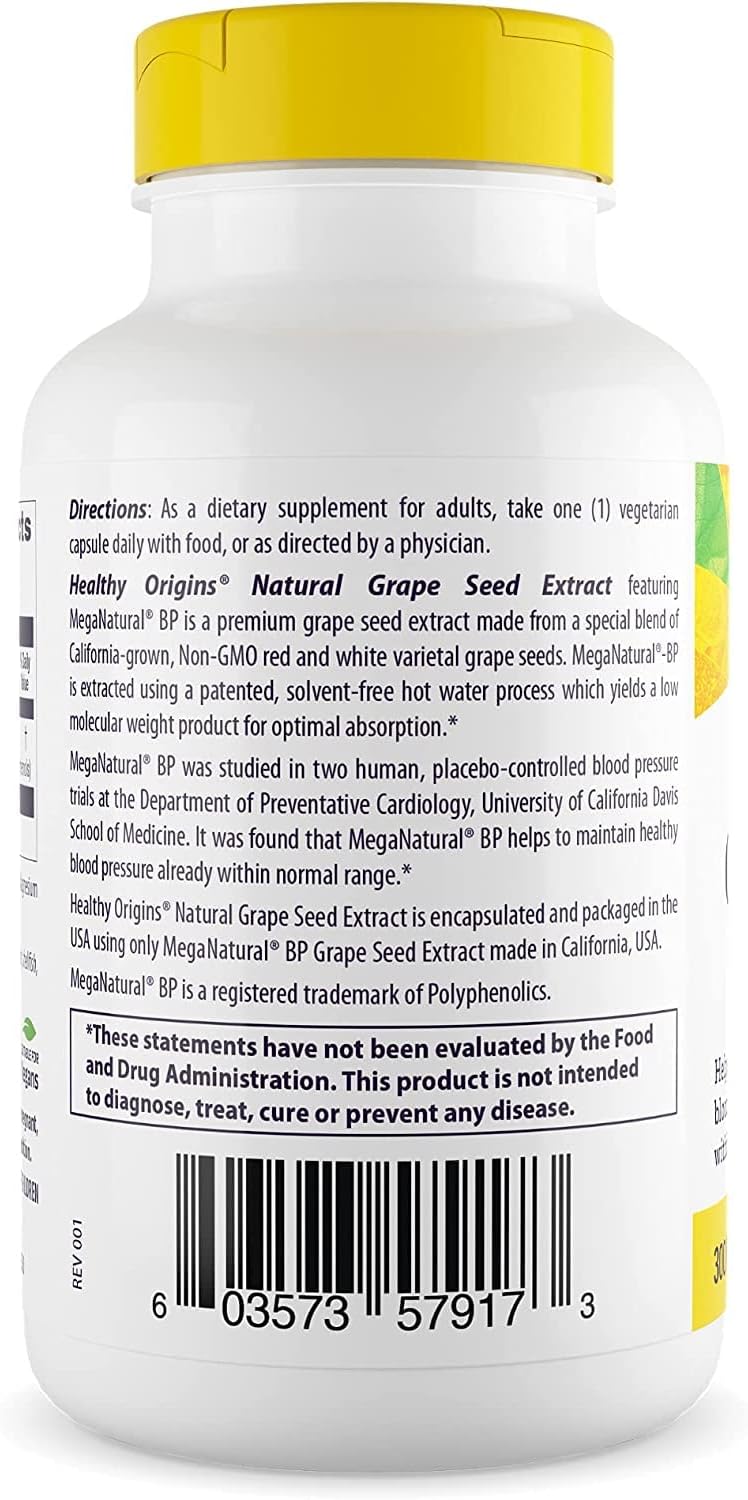 Premium MegaNatural BP-Grape Seed Extract Capsules 300mg - Blood Flow Support - Non-GMO & Gluten-Free - 150 Veggie Capsules