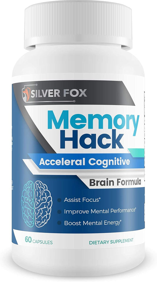 Premium Memory Boosting Supplement with Taurine for Enhanced Mental Endurance and Focus - Natural Nootropic Brain Formula by Silver Fox Supplements