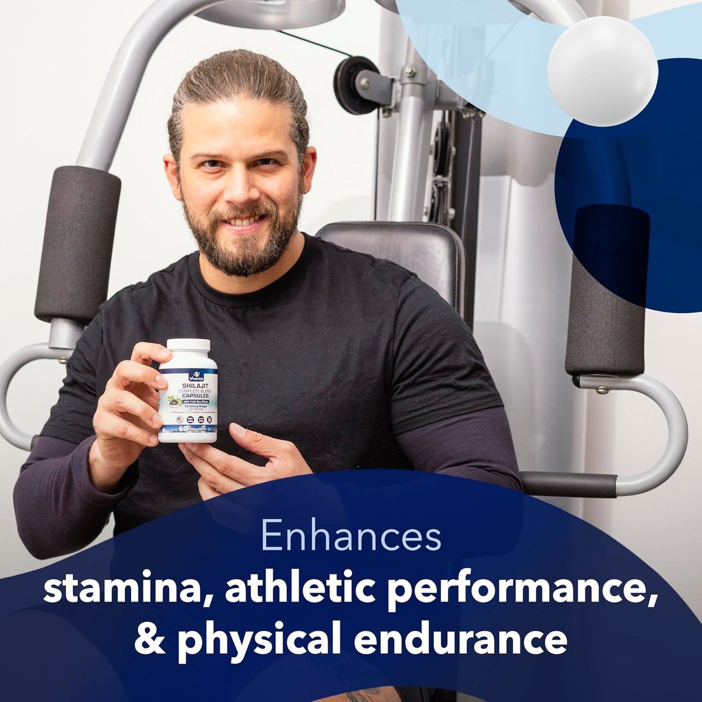 Premium Men's Vitality Supplement - 10,000mg Pure Himalayan Shilajit with Ashwagandha, Tongkat Ali, Sea Moss & More | Boost Stamina, Metabolism & Energy - 60 Capsules