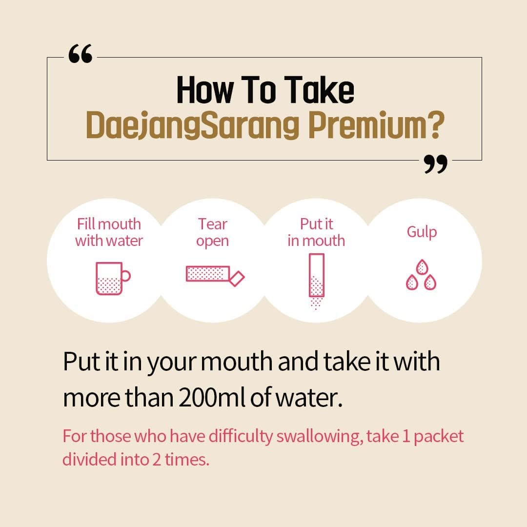 Premium Migung 365 Daejang Sarang Psyllium Husk Fiber Supplement - 30 Sticks for Digestive Health. Natural Plant-Based Formula, 4,960mg.