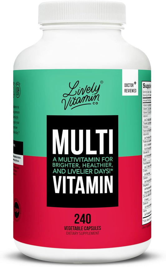 Premium Multivitamin with 37 Essential Nutrients for Energy, Memory, and Immune Health - 240 Vegetarian Capsules