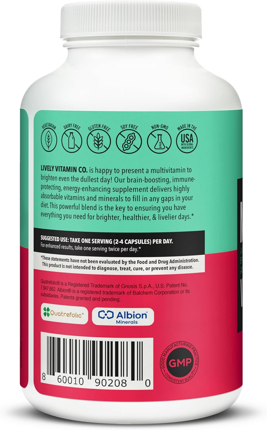 Premium Multivitamin with 37 Essential Nutrients for Energy, Memory, and Immune Health - 240 Vegetarian Capsules