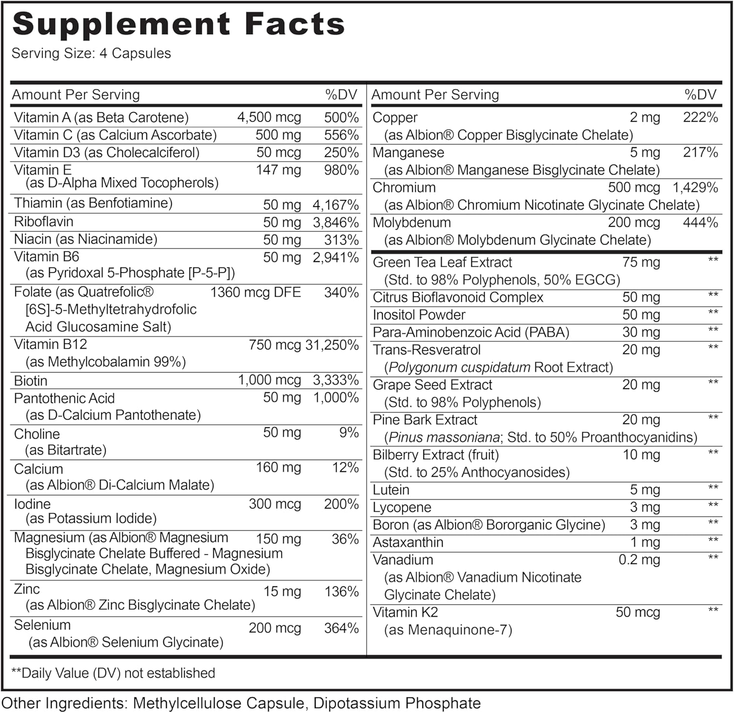 Premium Multivitamin with 37 Essential Nutrients for Energy, Memory, and Immune Health - 240 Vegetarian Capsules