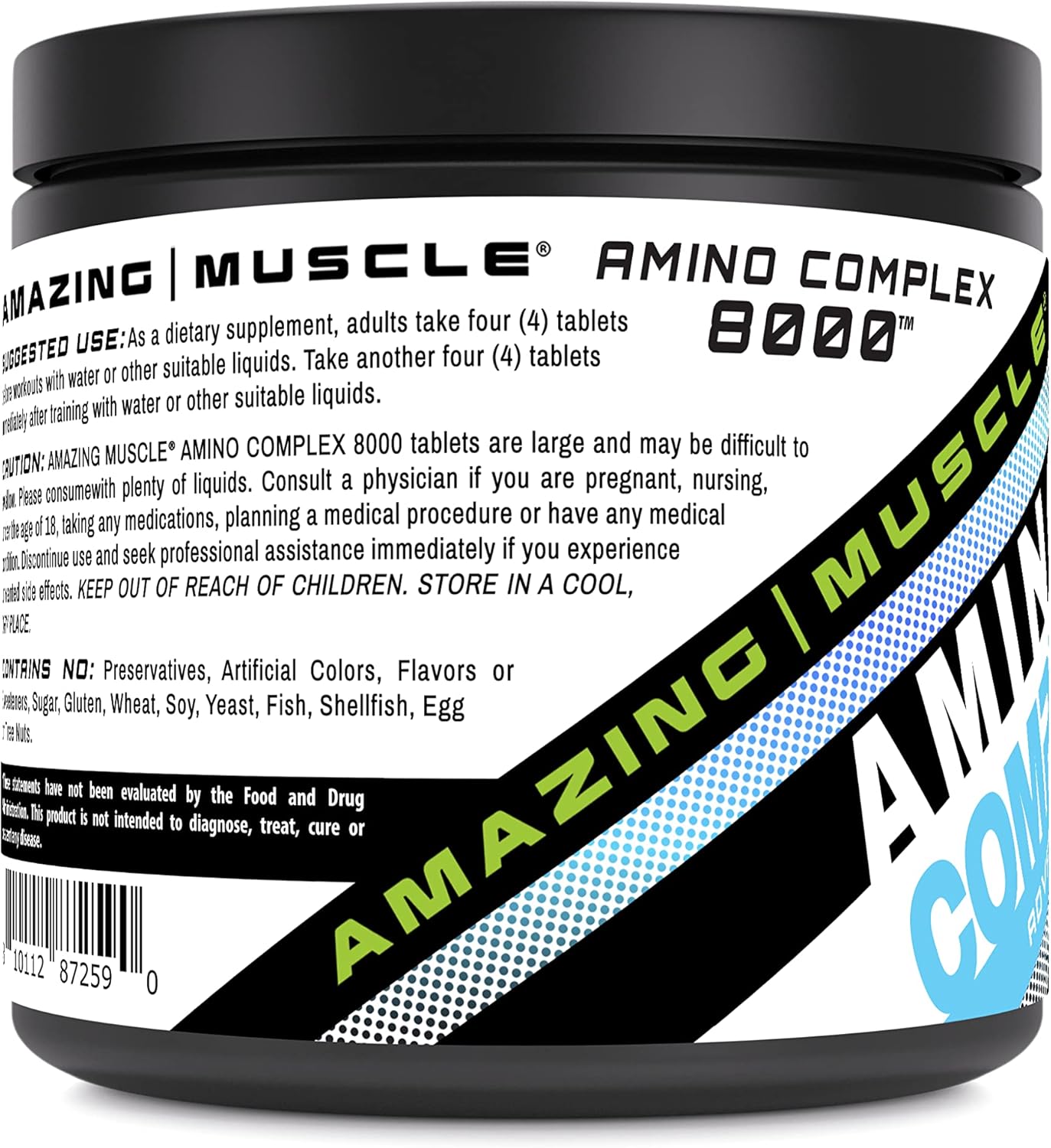 Premium Muscle Amino Complex Supplement | 8000 Mg Per Serving | 325 Tablets | Enhanced Formula with Taurine, Creatine, L-Glutamine, Whey Protein, & BCAA's