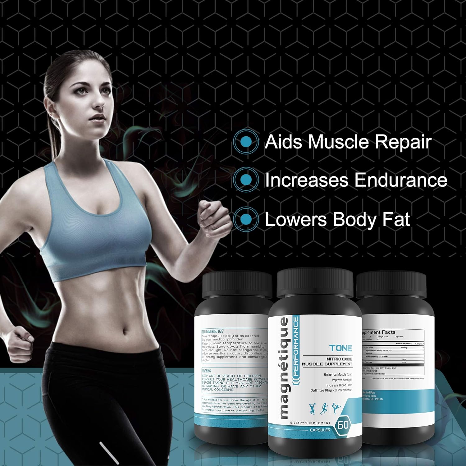 Premium Muscle Building Nitric Oxide Booster - Enhance Strength and Performance with Magnetique Tone