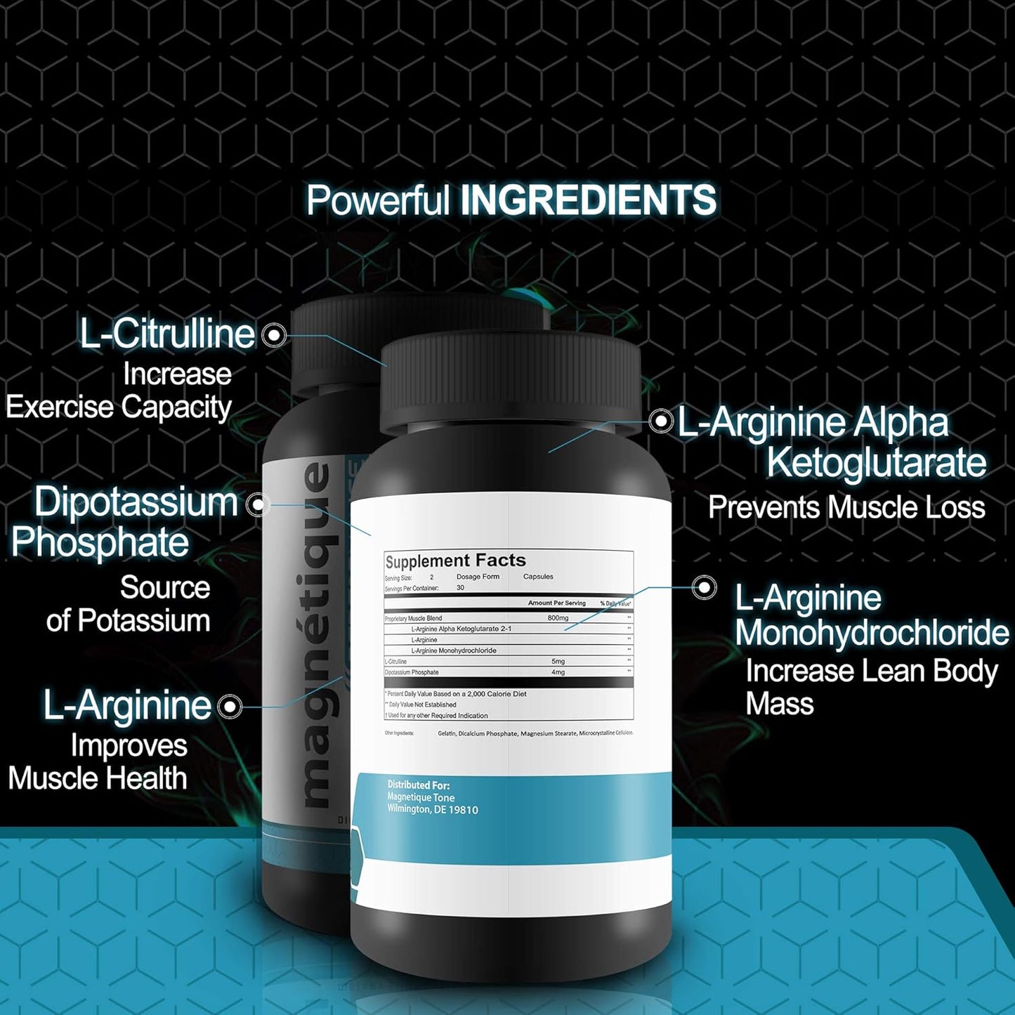 Premium Muscle Building Nitric Oxide Booster - Enhance Strength and Performance with Magnetique Tone