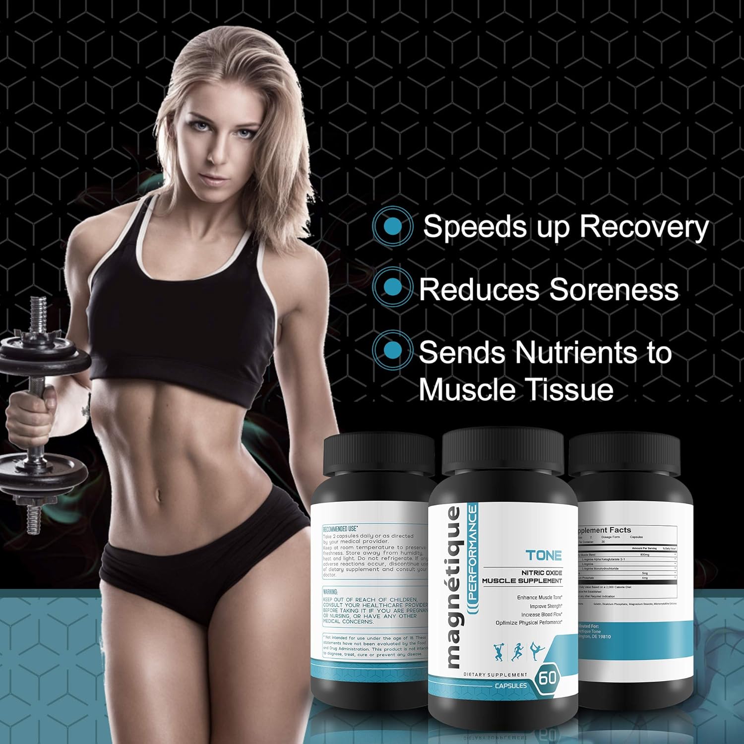 Premium Muscle Building Nitric Oxide Booster - Enhance Strength and Performance with Magnetique Tone