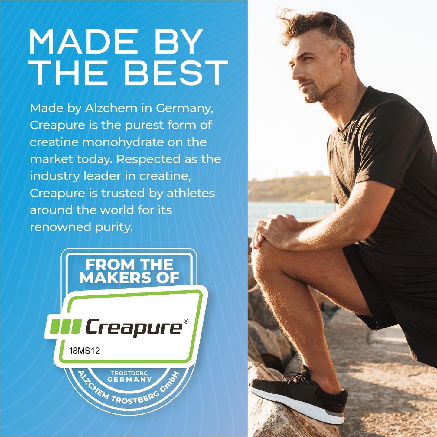 Premium Muscle Feast Creavitalis Micronized Creatine Monohydrate Powder - Easy Mix, Gluten-Free, Safe & Pure - Unflavored 200g - Ideal for Pre or Post-Workout