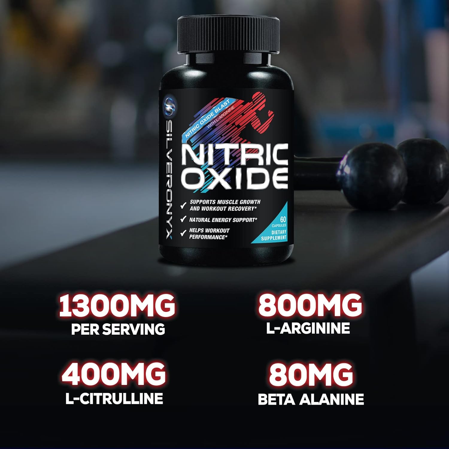 Premium Muscle Supporting Nitric Oxide Supplement - Enhanced Strength & Energy - 60 Capsules