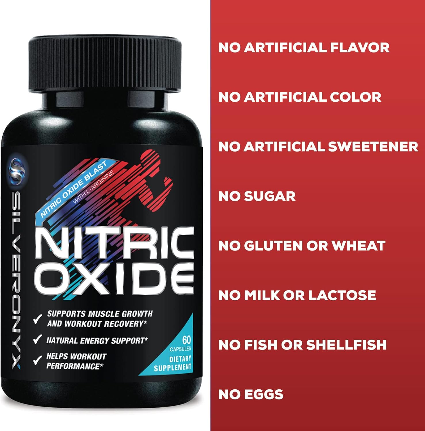 Premium Muscle Supporting Nitric Oxide Supplement - Enhanced Strength & Energy - 60 Capsules