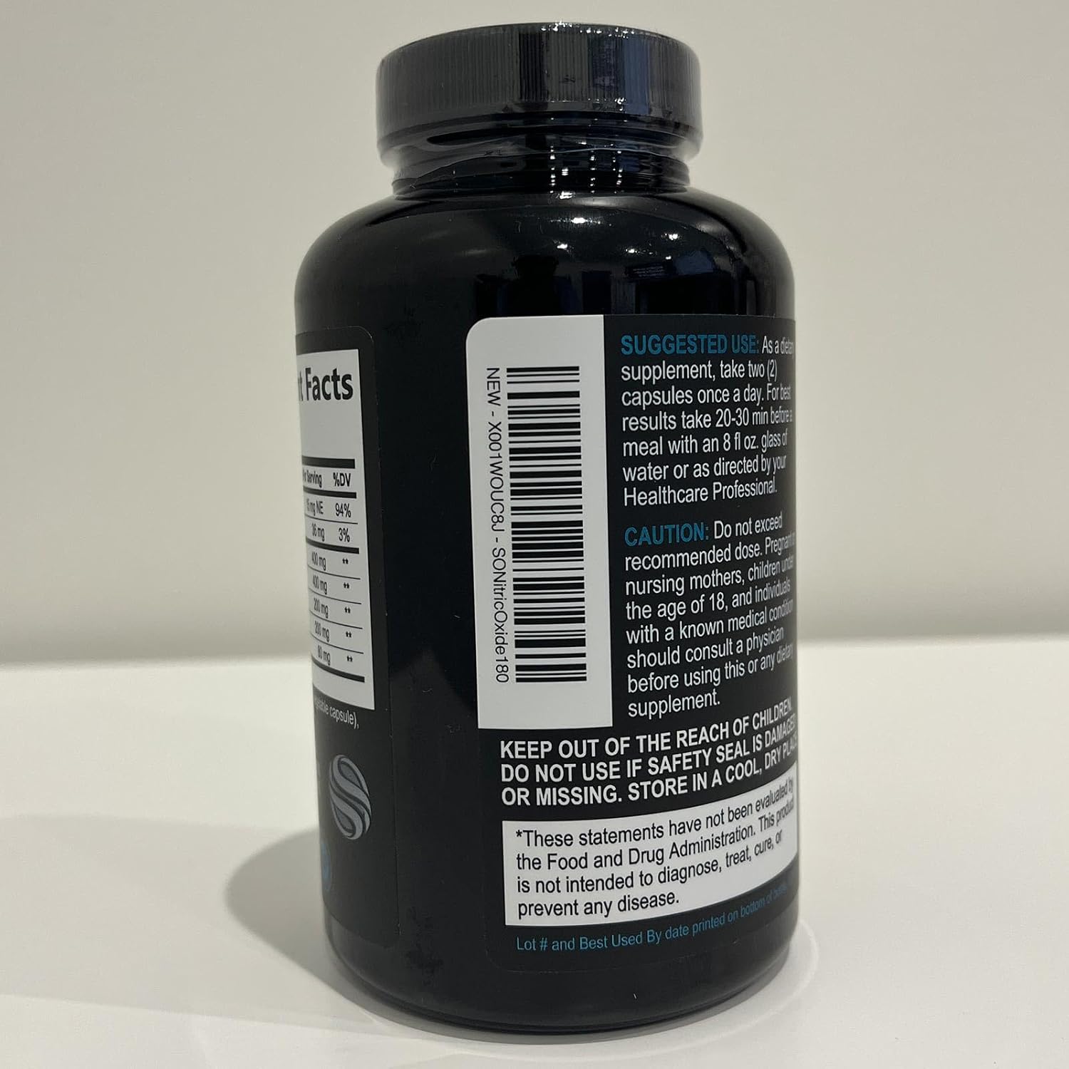 Premium Muscle Supporting Nitric Oxide Supplement - Enhanced Strength & Energy Formula - 180 Capsules