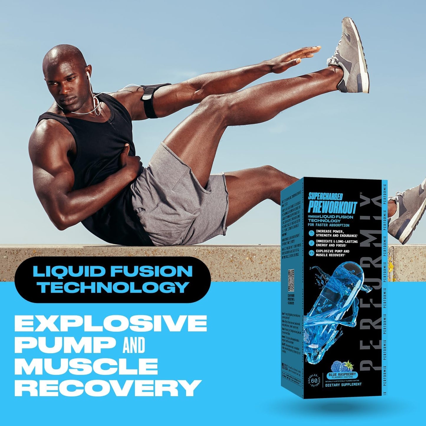 Premium Muscle Supporting Preworkout Capsules with Sustained Energy, Endurance, and Focus for Hardcore Training - Includes Oceanix and Alpha GPC - 60 Count