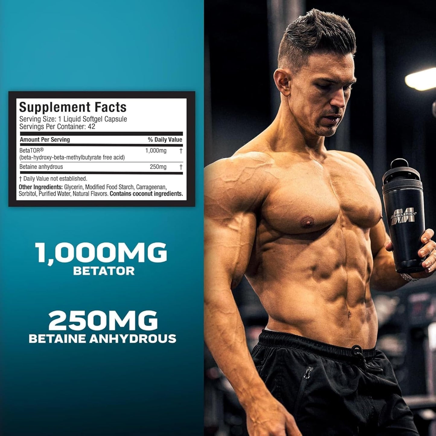 Premium Muscletech HMB Supplements: Clear Muscle Liquid Softgels - 1000mg Highest Grade HMB for Lean Muscle & Recovery - Free Acid Muscle Supplement - Reduce Muscle Breakdown - 42 Softgels