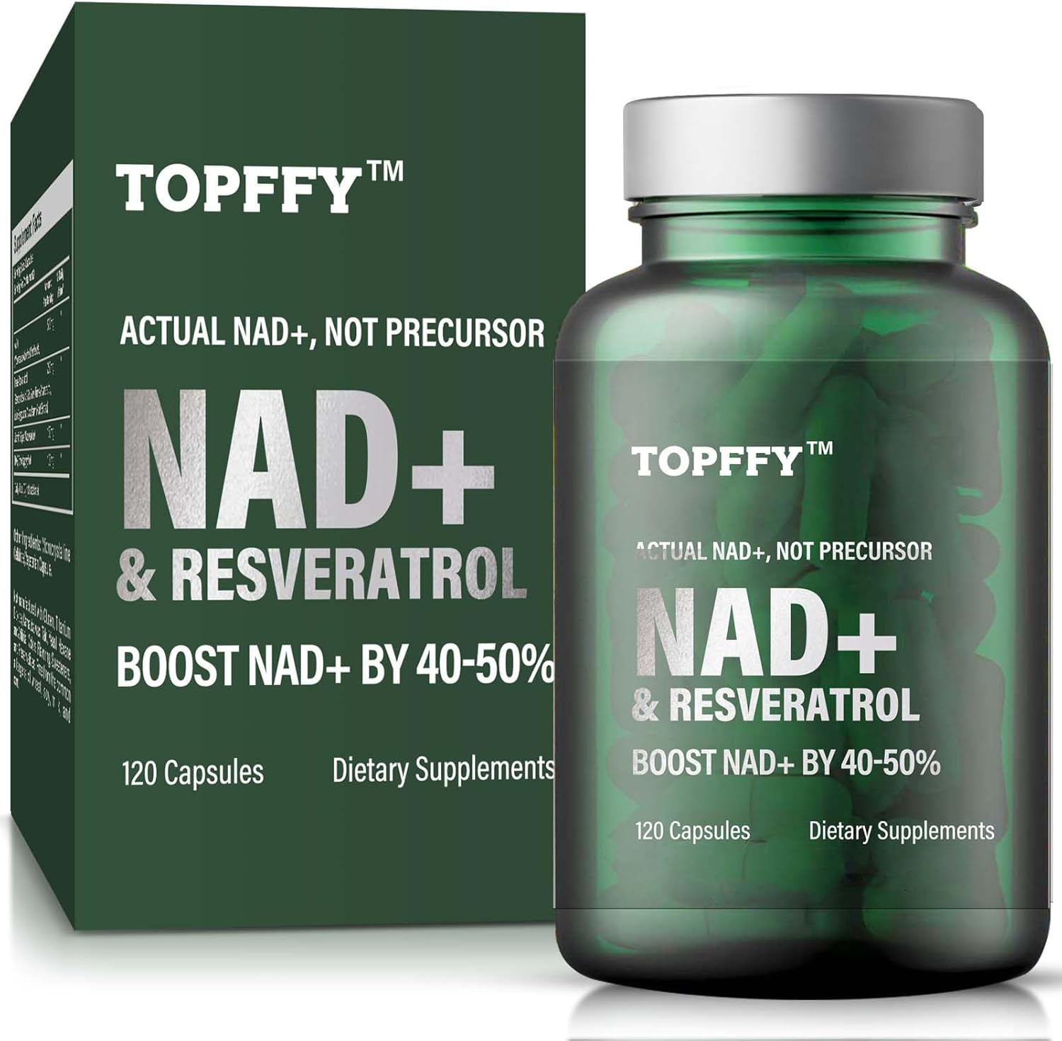 Premium NAD+ & Resveratrol Supplement for Enhanced Cellular Energy and Anti-Aging Support - 120 Softgels