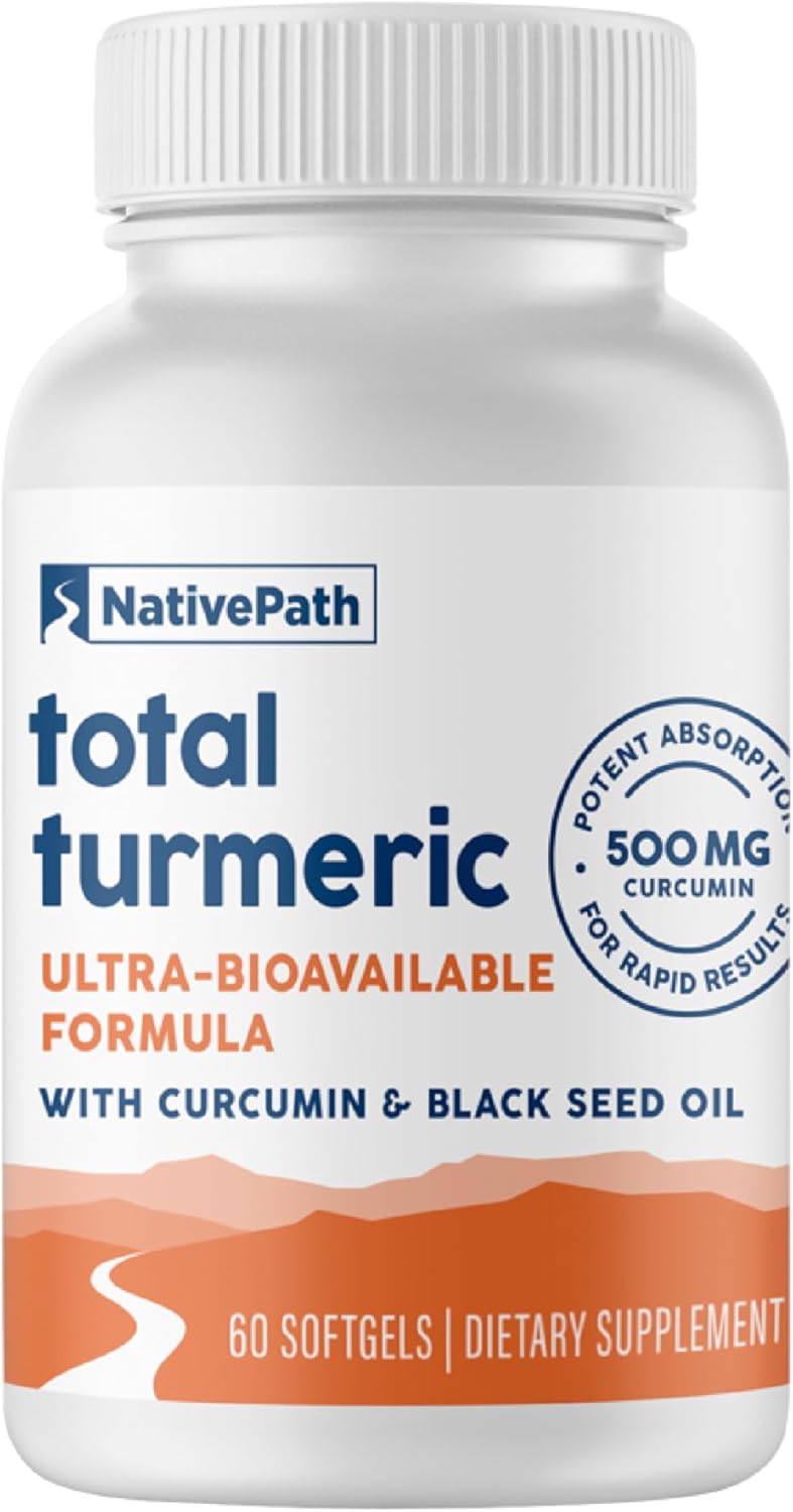 Premium NativePath Turmeric Curcumin Softgels with Black Seed Oil - Advanced Antioxidant & Joint Support - High Absorption Formula - Non-GMO & Gluten-Free - 60 Softgels