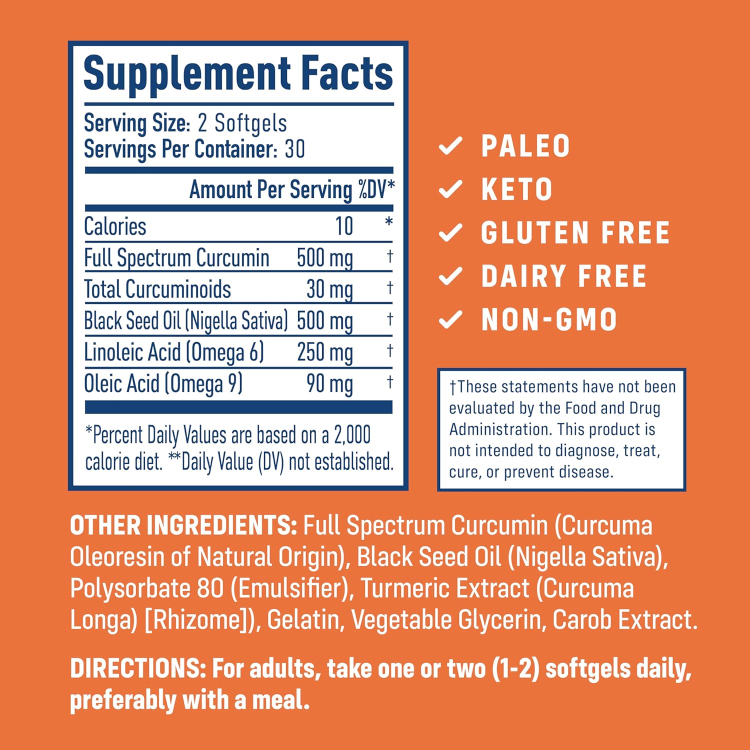 Premium NativePath Turmeric Curcumin Softgels with Black Seed Oil - Advanced Antioxidant & Joint Support - High Absorption Formula - Non-GMO & Gluten-Free - 60 Softgels