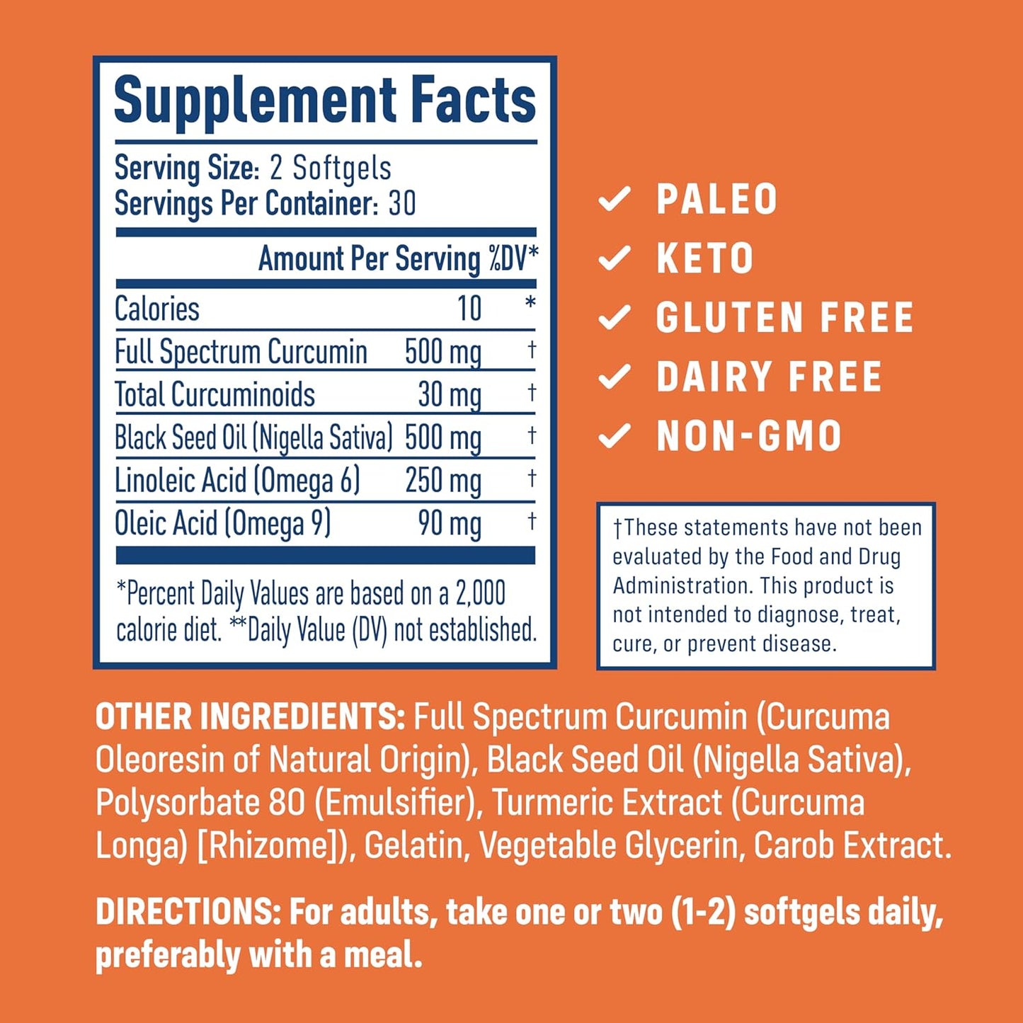 Premium NativePath Turmeric Curcumin Softgels with Black Seed Oil - Advanced Antioxidant & Joint Support - High Absorption Formula - Non-GMO & Gluten-Free - 60 Softgels