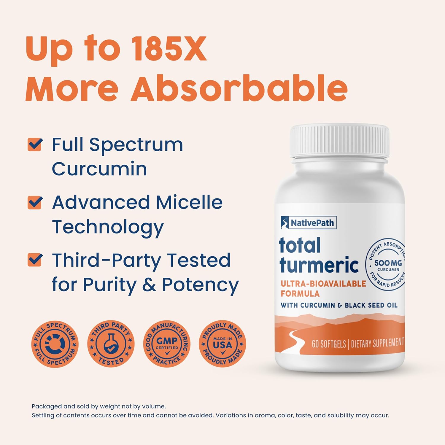 Premium NativePath Turmeric Curcumin Softgels with Black Seed Oil - Advanced Antioxidant & Joint Support - High Absorption Formula - Non-GMO & Gluten-Free - 60 Softgels