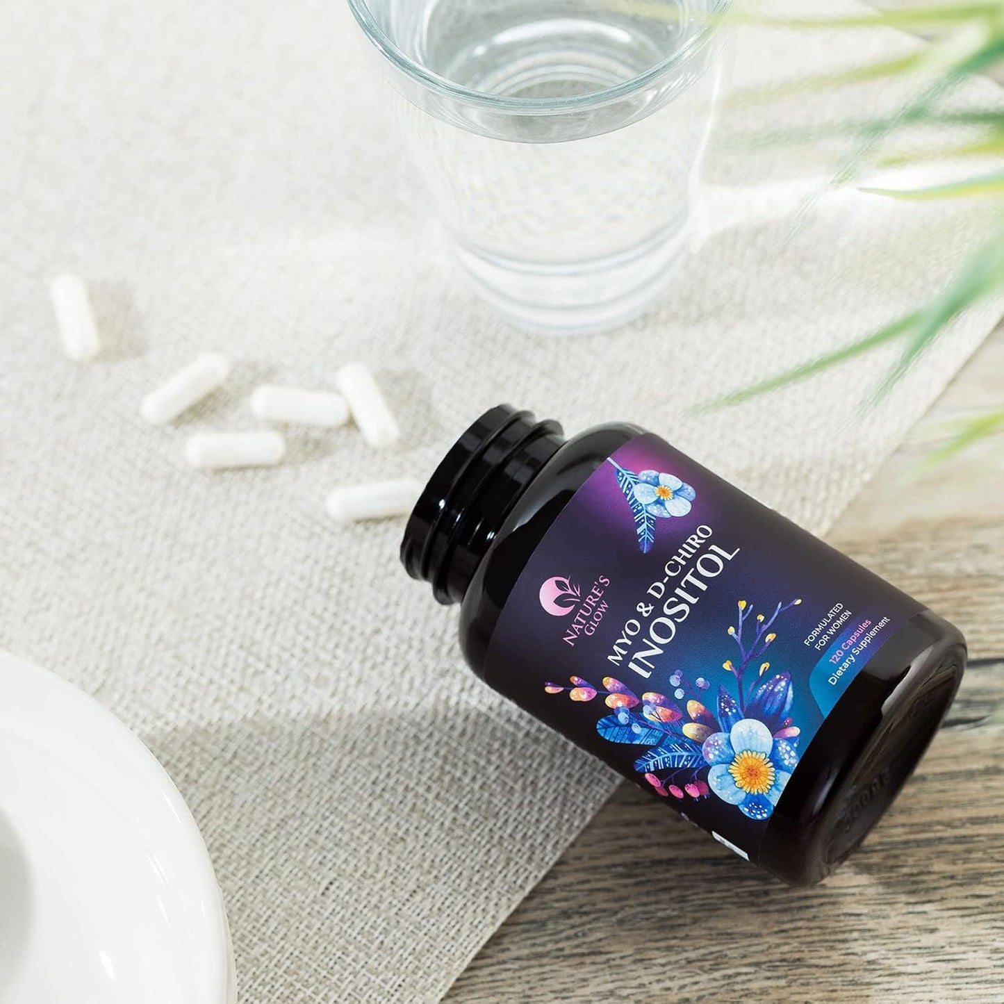 Premium Nature's Glow Myo-Inositol & D-Chiro Inositol Supplement - 40:1 Ratio for Natural Balance & Ovarian Health - 120 Capsules