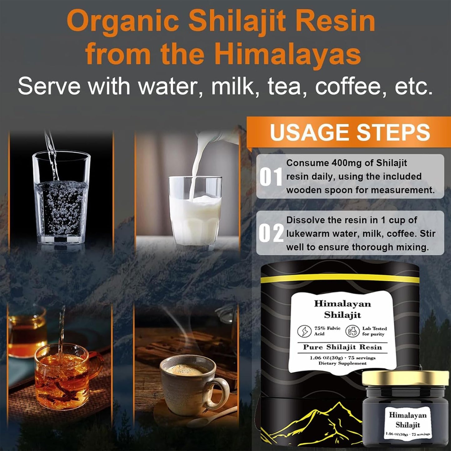 Premium Neonomicon Himalayan Shilajit Resin | Energy Boost & Immune Support | 85+ Trace Minerals | 75%+ Fulvic Acid | Clean Formula | 75 Servings