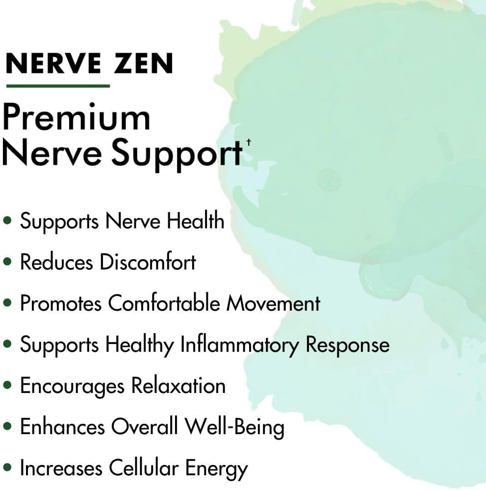 Premium Nerve Support Supplement with Coenzyme Q10, Vitamin B Complex, Alpha Lipoic Acid - 120 Capsules