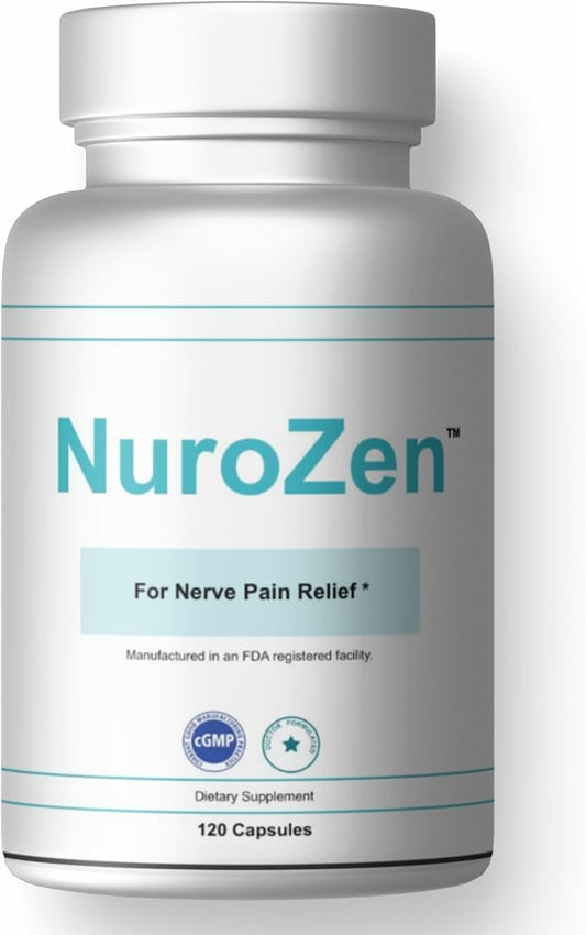 Premium Nerve Support Supplement with MSM, Alpha Lipoic Acid, B Vitamins & Turmeric - 120 Count, USA Made