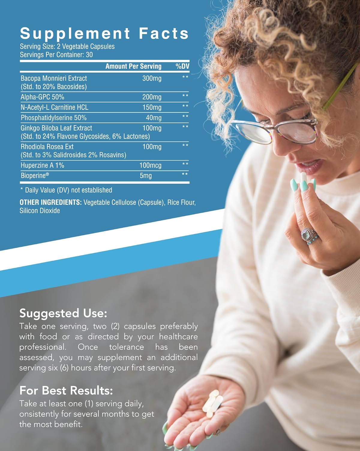 Premium Nootropic Brain Supplement for Focus, Energy, and Memory Boost - Cognitive Support with Ginkgo Biloba, Bacopa Monnieri, and More