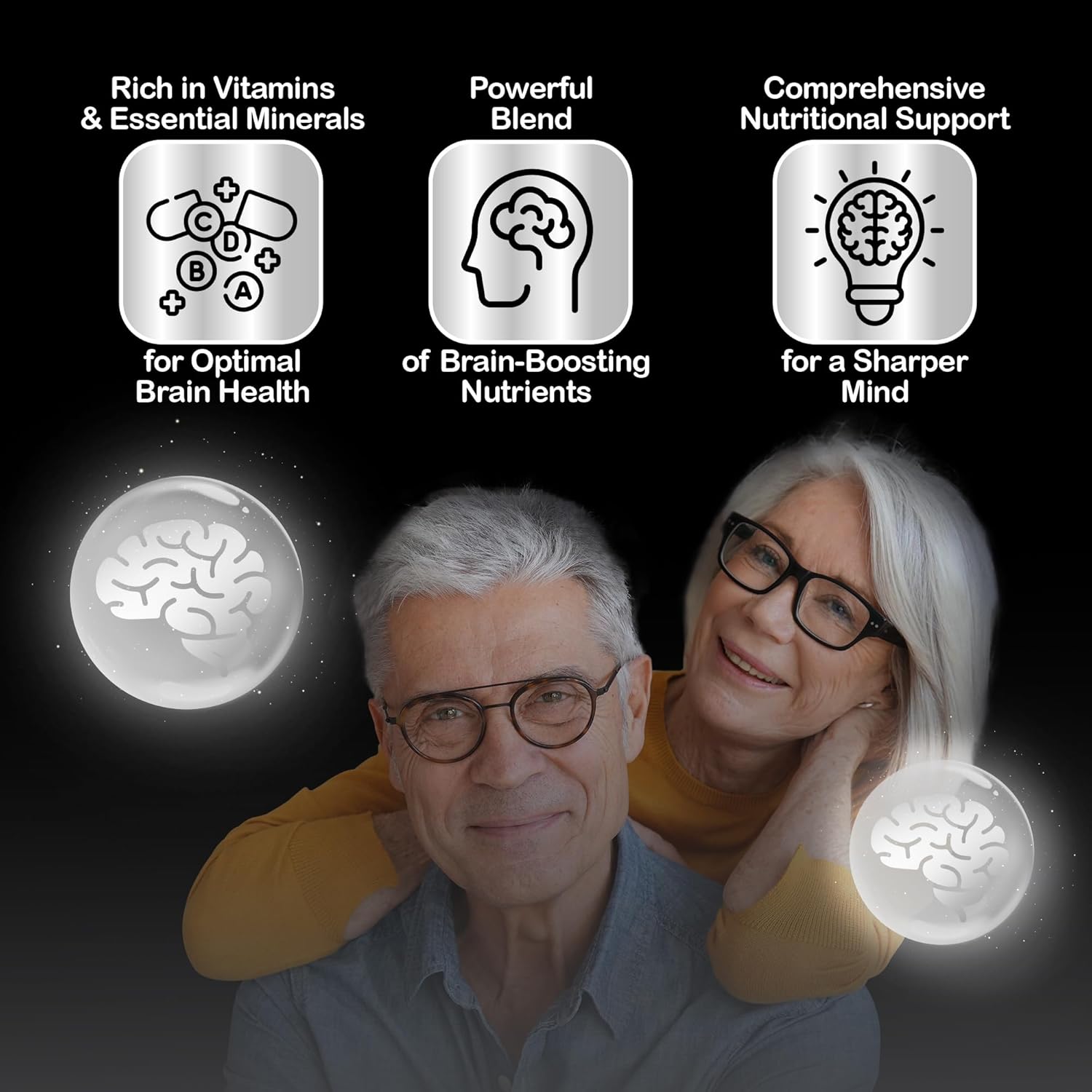 Premium Nootropic Supplement for Concentration, Brain & Memory Support - 40 Unique Ingredients including DMAE, Choline & Bacopa Monnieri