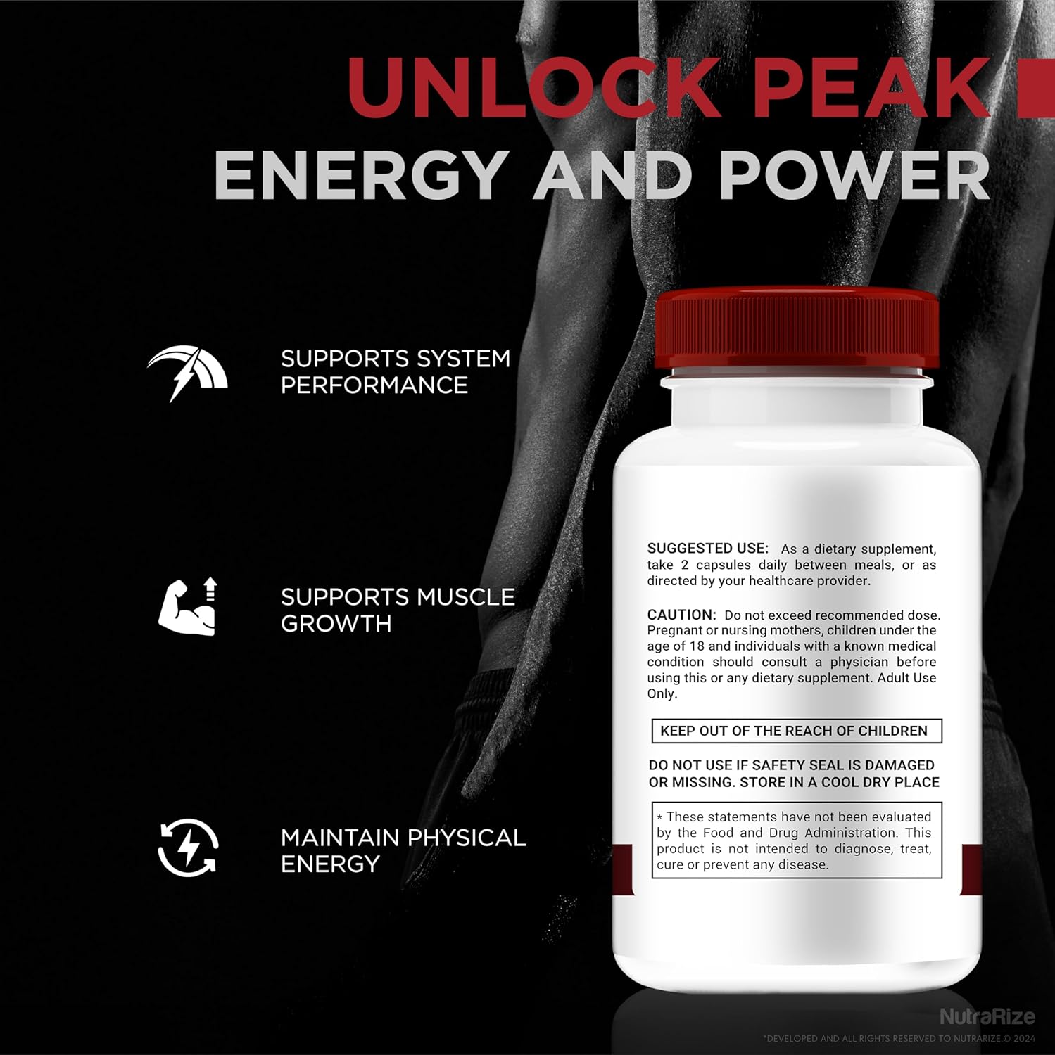 Premium NutraRize Boost Up Capsules for Men - All Natural Daily Nutrition for Male Health & Wellness - BoostUps Review (60 Pills)