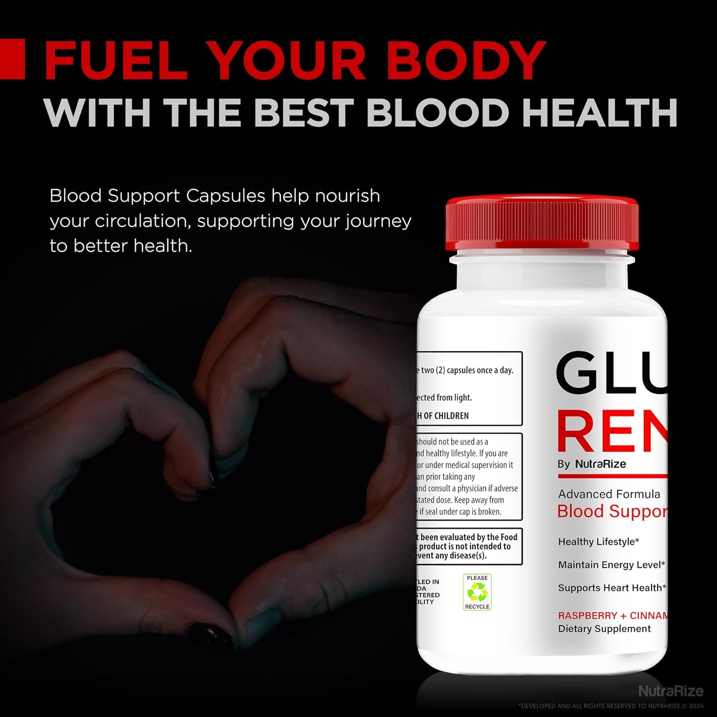 Premium NutraRize GlucoRenu Capsules - Natural Support for Healthy Blood Sugar Levels, Circulation, and Balance - Glyco Optimizer Supplement with Official GlucoRenu Pills - 60 Capsules
