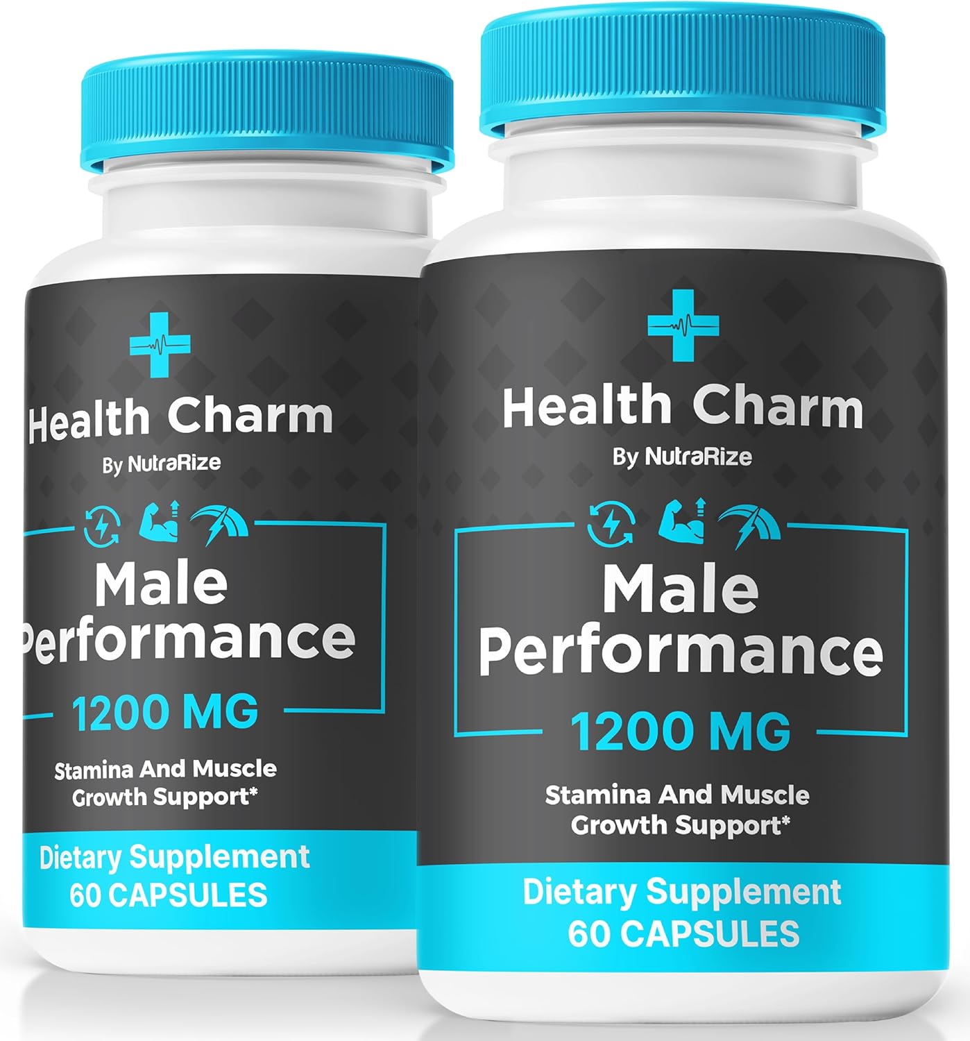 Premium NutraRize Health Charm Pills for Men (2 Pack, 120 Capsules) - All Natural Formula to Boost Blood Flow and Energy Levels, Official Health Charm Male Capsules