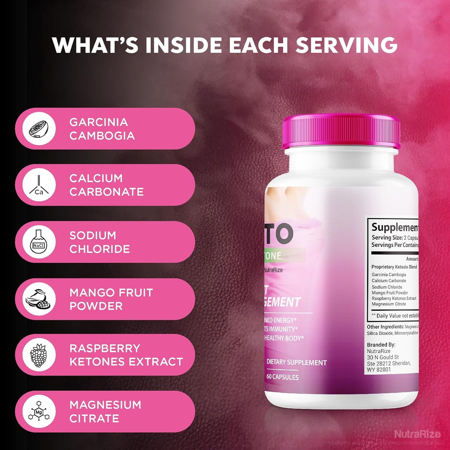 Premium NutraRize Keto Body Tone Capsules for Energy & Healthy Lifestyle - All Natural Keto Formula (60 Capsules)