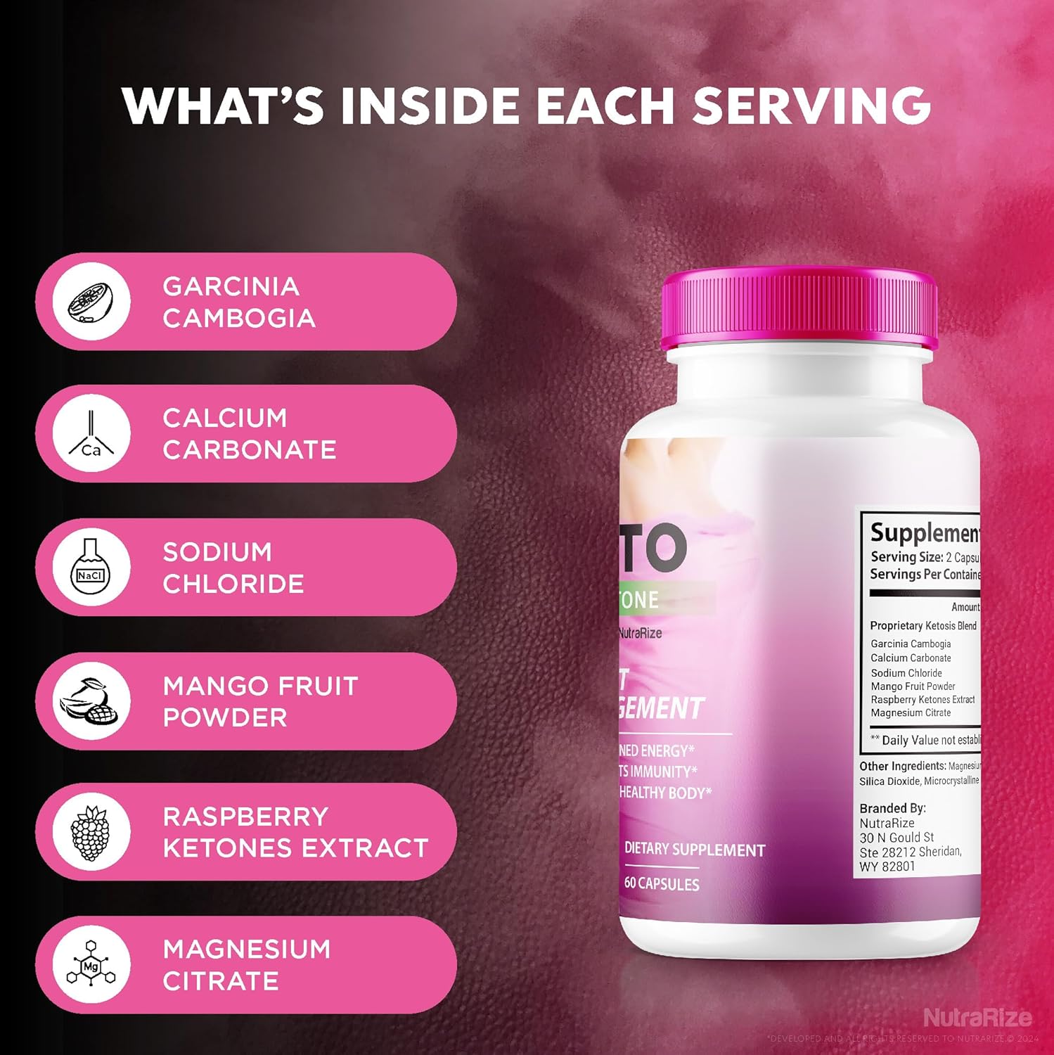 Premium NutraRize Keto Body Tone Capsules for Energy & Healthy Lifestyle - All Natural Keto Formula (60 Capsules)