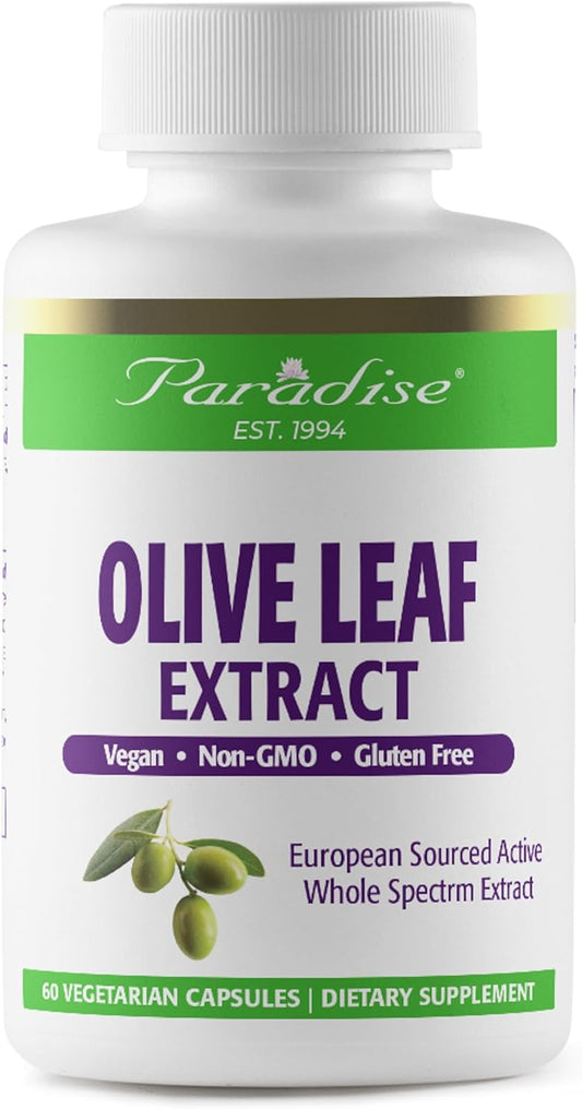 Premium Paradise Herbs Olive Leaf Extract Capsules - Spanish Andalusian Trees, Super Potent and Pure - Non-GMO, Vegan, Gluten-Free - 60 Count