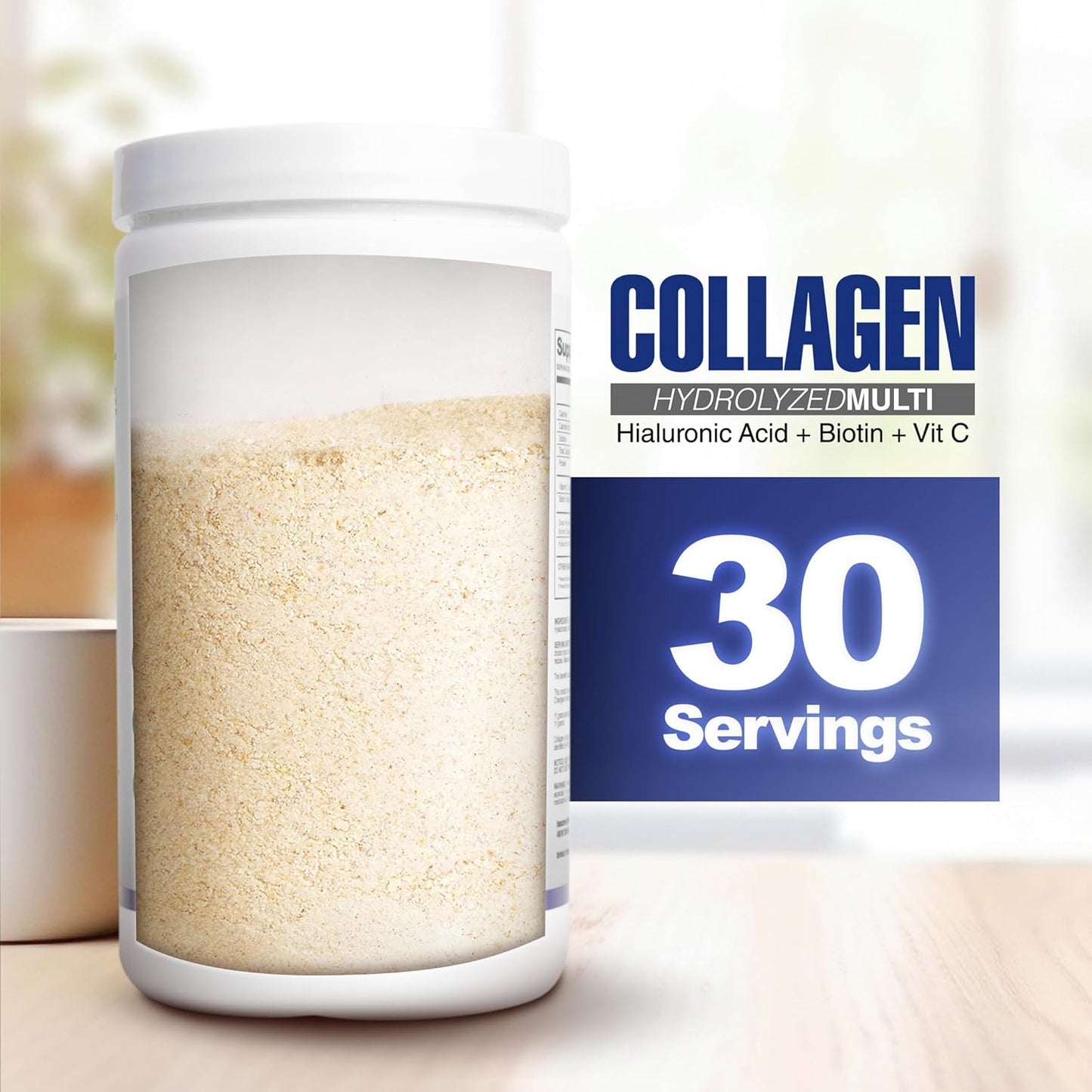 Premium Pharmaplant Collagen Hydrolyzed Multi Powder with Hyaluronic Acid, Biotin, and Vitamin C - Supports Skin, Hair, Nails, and Joint Health - Grass-Fed, GMO-Free, Keto Friendly - 330g