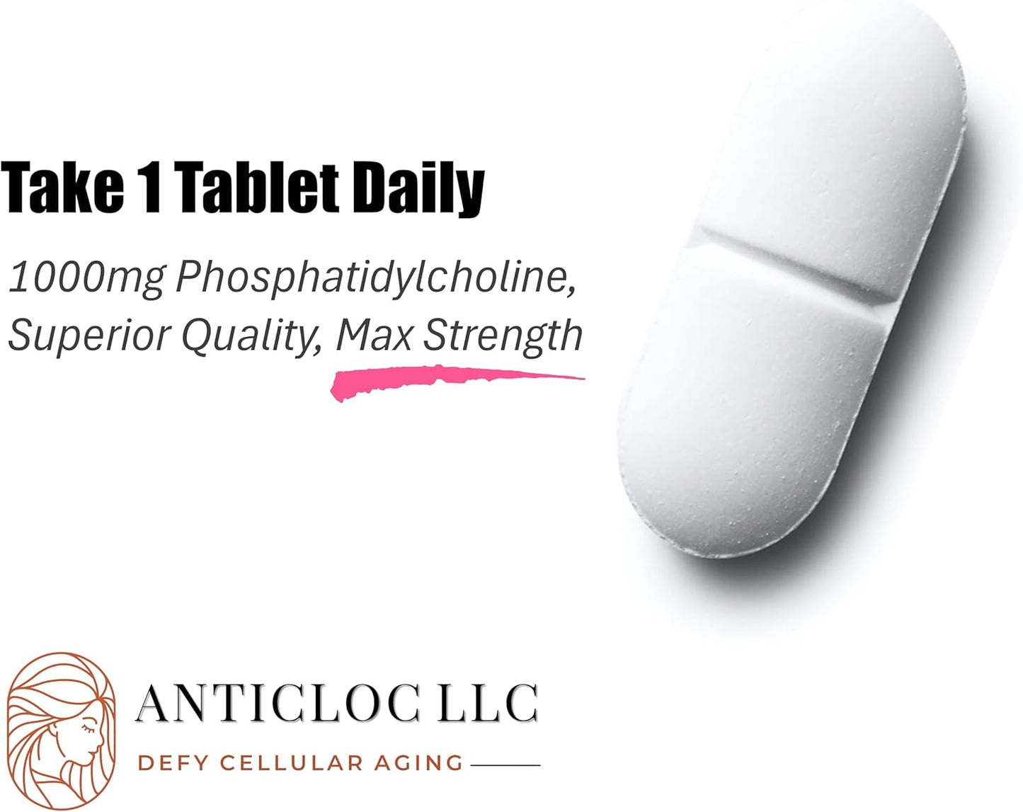 Premium Phosphatidylcholine PC 1000MG Tablets | 90 Day Supply | 5X Ultra Absorption | Max Strength | Supports Methylation & Epigenome | Anti-Aging | Brain & Liver Health