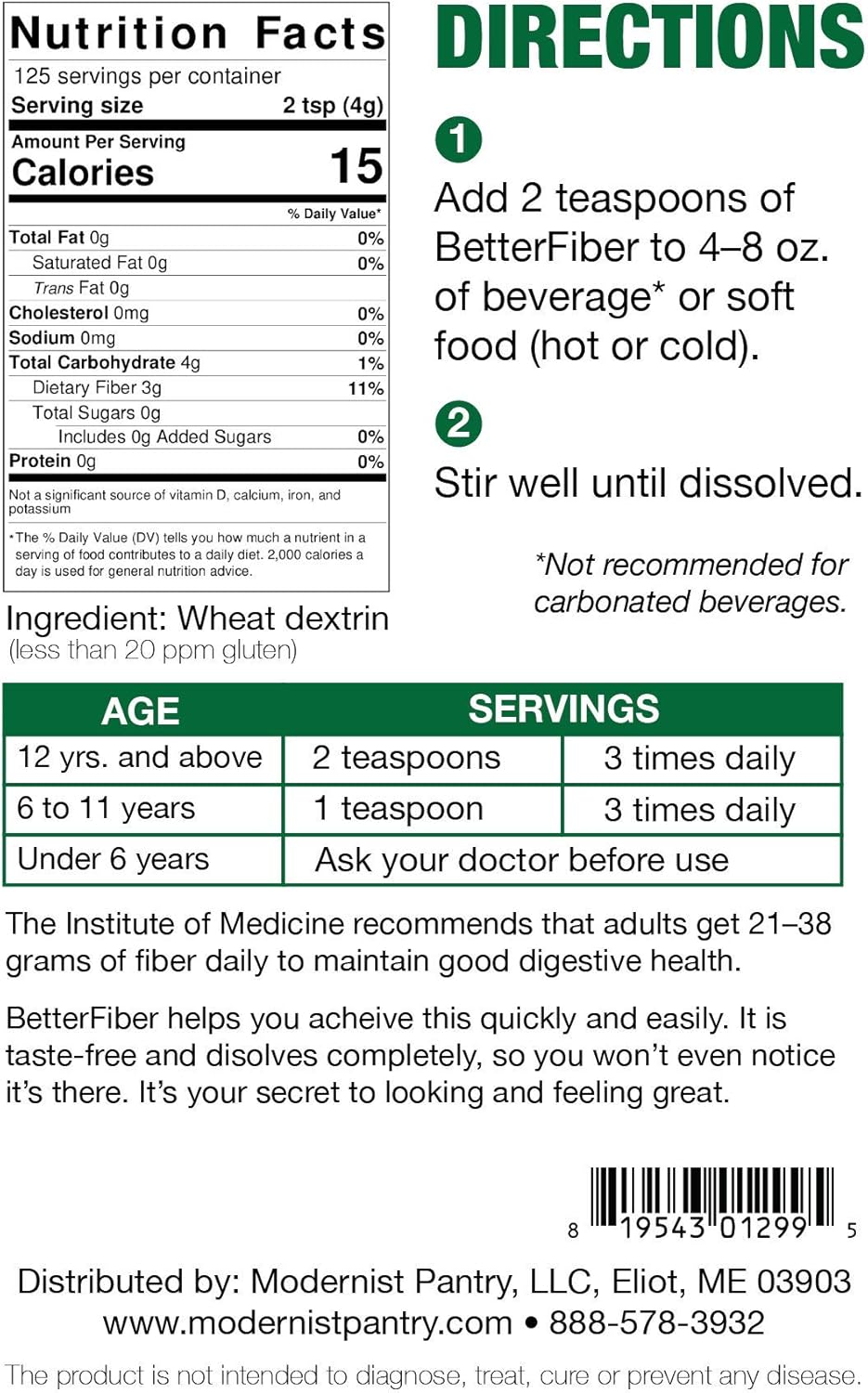 Premium Prebiotic Fiber Supplement - 100% Equivalent to Top Brand - Non-GMO, Gluten-Free, Vegan, OU Kosher Certified - 17.6oz/500g
