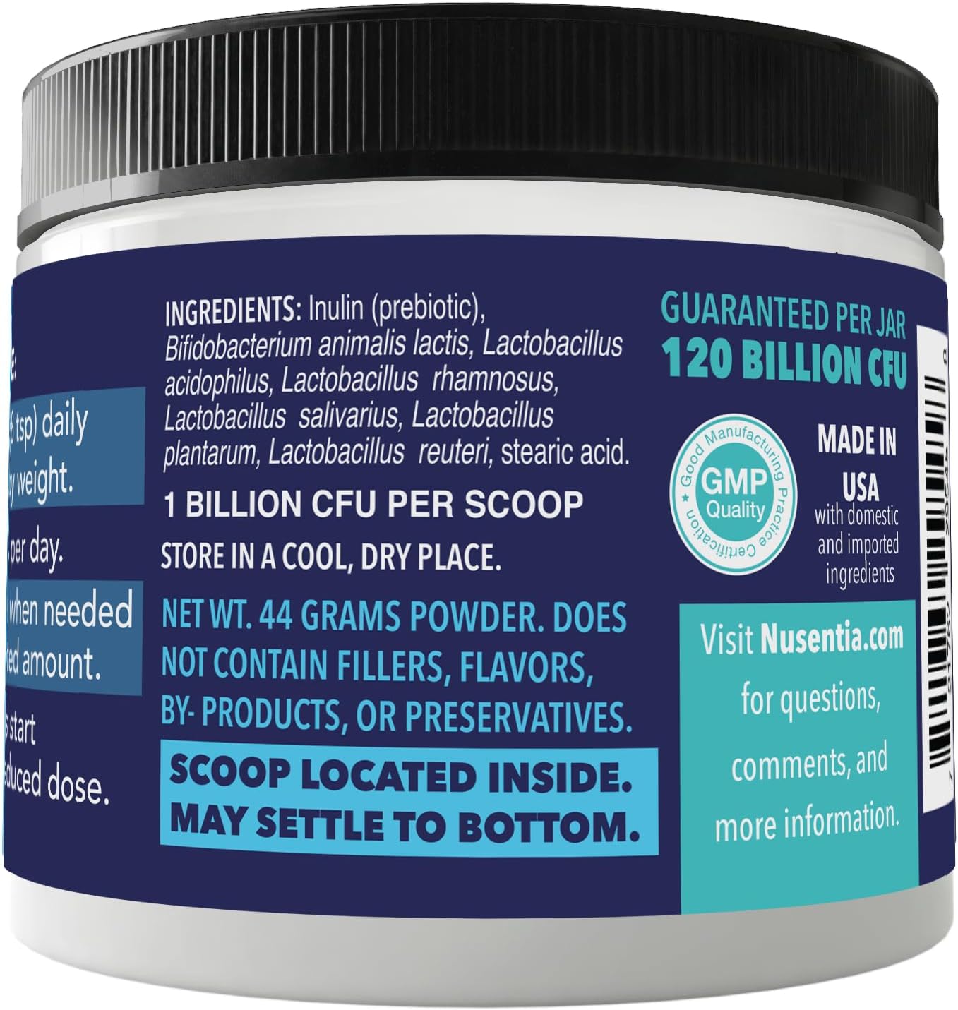Premium Probiotic Supplement for Cats & Dogs - Supports Digestive Health, Bowel Function, and Stops Diarrhea and Loose Stool - NUSENTIA Probiotic Miracle