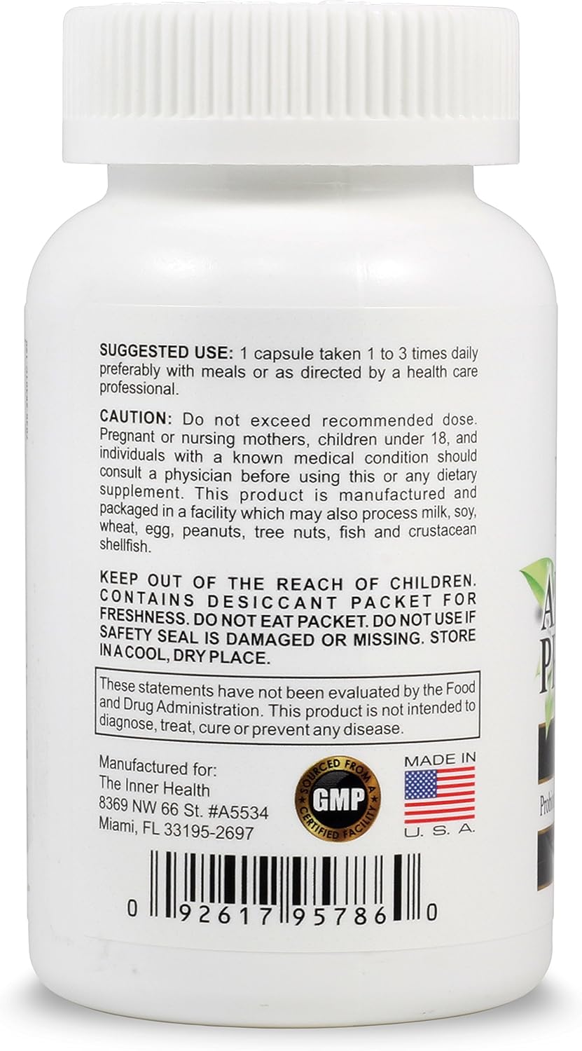 Premium Probiotic Supplement with 5.75 Billion Organisms - Bacillus Subtilis, Bifidobacterium Longum, L. Acidophilus, L. Rhamnosus, L. Plantarum - 120 Capsules