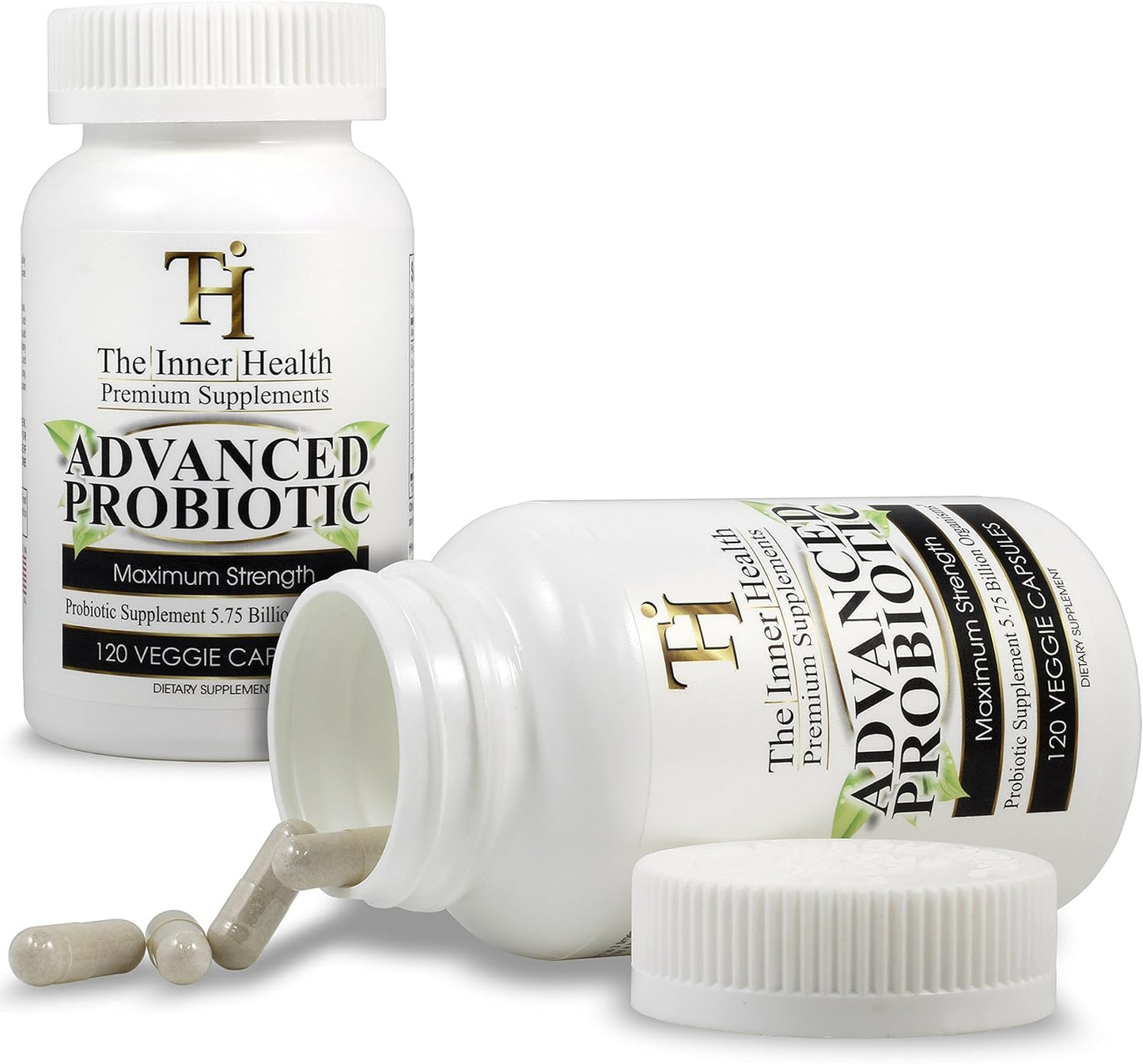 Premium Probiotic Supplement with 5.75 Billion Organisms - Bacillus Subtilis, Bifidobacterium Longum, L. Acidophilus, L. Rhamnosus, L. Plantarum - 120 Capsules