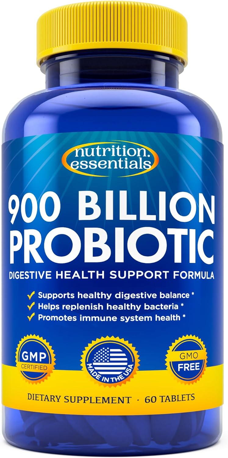 Premium Probiotic Supplement with Lactase Enzyme and Prebiotic Fiber - Boost Digestive Health for Women and Men - Vegan Formula, Made in USA