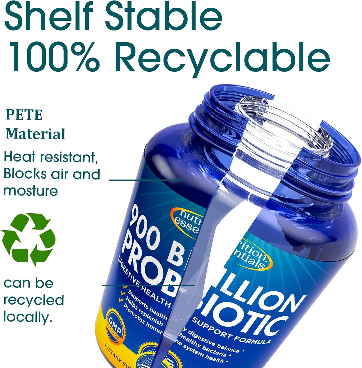 Premium Probiotic Supplement with Lactase Enzyme and Prebiotic Fiber - Boost Digestive Health for Women and Men - Vegan Formula, Made in USA