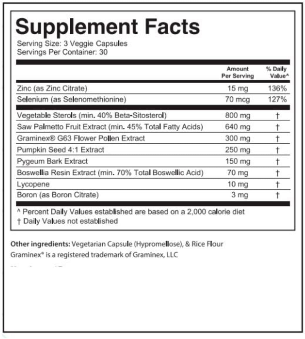 Premium Prostate Health Supplement - Enhanced with Beta-Sitosterol, Saw Palmetto, Selenium, Zinc, and Pumpkin Seed - 30 Day Supply